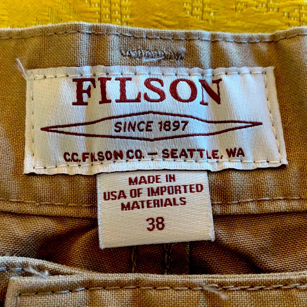 Filson dry shelter men’s size 38 100% cotton pants